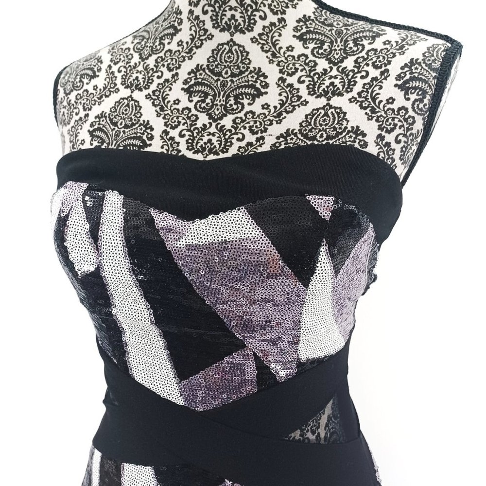 Ruby Rox Mini Sequin Strapless Mesh Insert Bodyco… - image 3